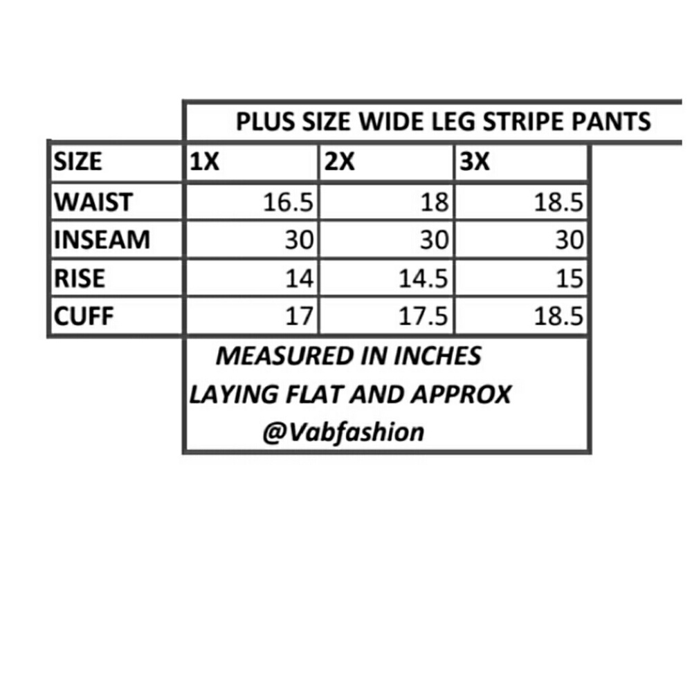 PLUS SIZE WIDE LEG STRIPE PANTS! - Picture 3 of 3